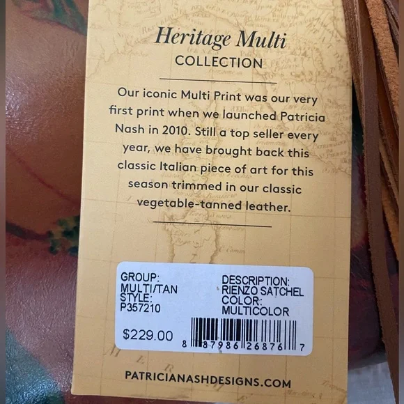 Patricia Nash Floral * Rienzo* Satchel .NWT - Picture 10 of 10